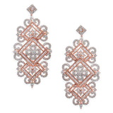 American Diamond CZ Rose Gold Plated Brass Earrings