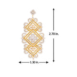 American Diamond CZ Traditional Gold Plated Brass Earrings