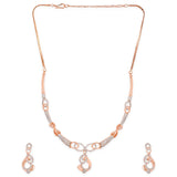 American Diamond CZ Silver Brass Jewellery Set