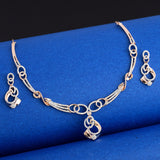 American Diamond CZ Silver Brass Jewellery Set