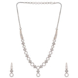 American Diamond CZ Silver Brass Jewellery Set