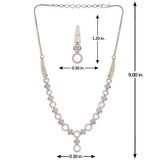 American Diamond CZ Silver Brass Jewellery Set