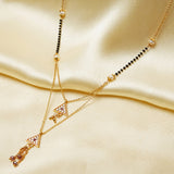 Mangalsutra Graced With CZ In Cut-out Design