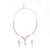 Sparkling Elegance Rose Gold Classy Necklace Set