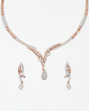 Sparkling Elegance Rose Gold Classy Necklace Set