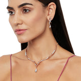 Sparkling Elegance Rose Gold Classy Necklace Set