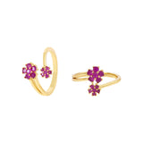 American Diamond Gems Adorned Floral Toe Rings