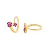 American Diamond Gems Adorned Floral Toe Rings