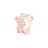 Rose Gold Plated Crossover Design Ring