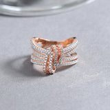 Rose Gold Plated Crossover Design Ring