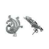 Designer Peacock Silver Plated Pendant Set