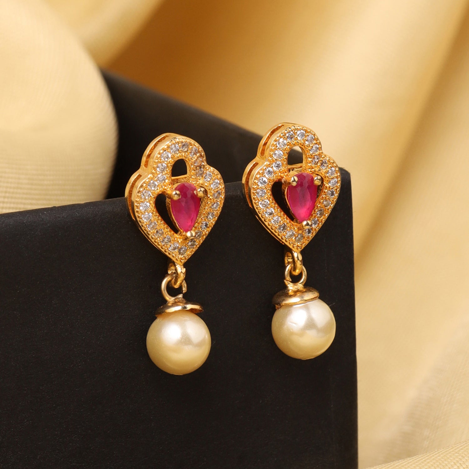 Vintage Diamond & Pearl Drop Earrings