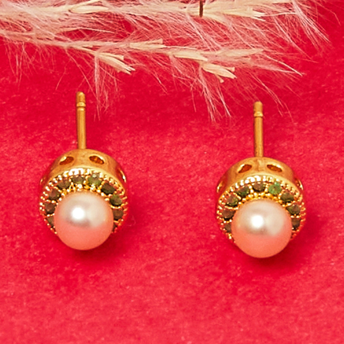 VOYLLA Gold finish earrings with pearl dangle : Amazon.in: Fashion