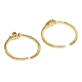 Sparkling Essentials Yellow Gold Toe Ring Pair For Women