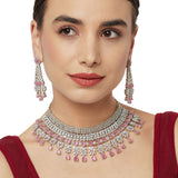 CZ Elegance Heavily Embellished Brass Necklace Set