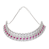 CZ Elegance Heavily Embellished Choker Necklace Set