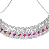 CZ Elegance Heavily Embellished Choker Necklace Set