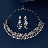 CZ Elegance Heavily Embellished Choker Necklace Set