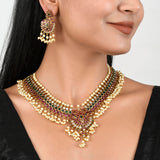 Heavily Embellished Pearl Beads Ethnic Jewellery Set