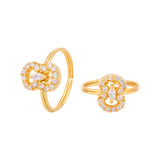 Brass CZ Gems Adorned Toe Rings