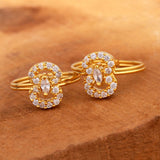 Brass CZ Gems Adorned Toe Rings