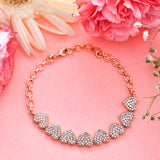 Sparkling Elegance Hearts Zirconia Rose Gold Plated Bracelet