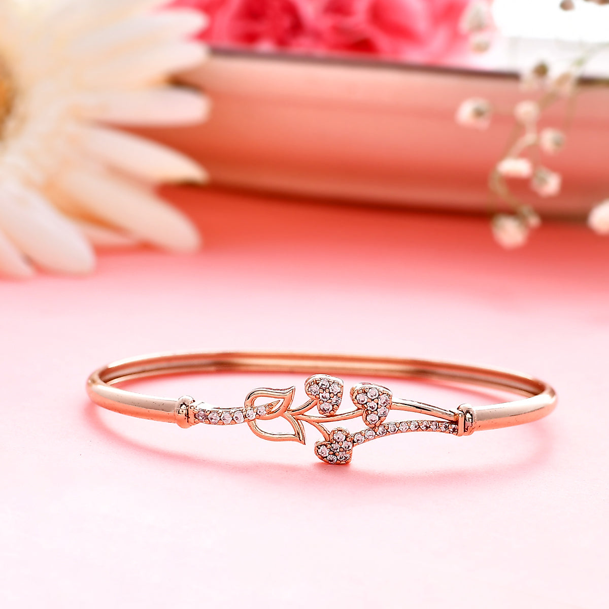 Sparkling Elegance Dainty Hearts Motifs CZ Adjustable Bracelet – VOYLLA
