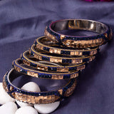 Black Gemstones Studded Bangles