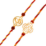 Om And Abstract Ethnic Motifs Thread Rakhi - Pack Of 2