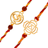 Om And Abstract Ethnic Motifs Thread Rakhi - Pack Of 2