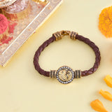 Om Leather Bracelet Style Rakhi