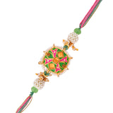 Enameled Pearl Beads Thread Rakhi