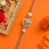 Enameled Pearl Beads Thread Rakhi