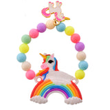 Colorful Rainbow And Unicorn Beaded Kids Rakhi