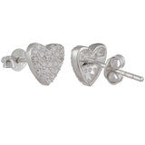 925 Sterling Silver Heart Ear Studs