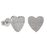 925 Sterling Silver Heart Ear Studs