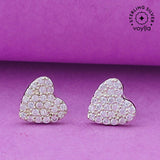 925 Sterling Silver Heart Ear Studs