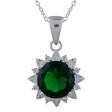 925 Sterling Silver Box Set With Floral Green CZ gems For Women