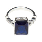 Stunning Sterling Silver Blue Stone Decked Ring