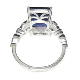 Stunning Sterling Silver Blue Stone Decked Ring