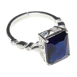 Stunning Sterling Silver Blue Stone Decked Ring