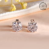 Elegant CZ Studded 925 Sterling Silver Earrings