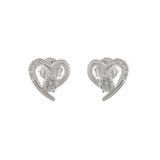 Adorable 925 Sterling Silver Heart-Shape Earrings