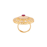 Kundan Stanza Enameled Statement Ring