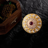 Kundan Stanza Enameled Statement Ring