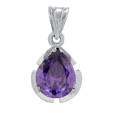 Purple Stone Studded Pendant Without Chain