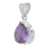 Purple Stone Studded Pendant Without Chain