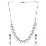 Cz Elegance Dual Tone Teardrop Necklace Set