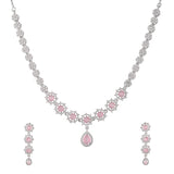 Sparkling Elegance Victorian Inspired Pink and White CZ Jewellery Set