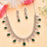 Sparkling Elegance Green Teardrop CZ Jewellery Set